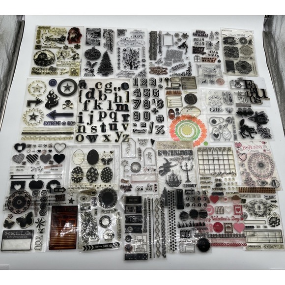 mixed brands Other - Clear Stamps Huge Mixed Lot Holiday Alphabet Numbers Scrapbooking Set